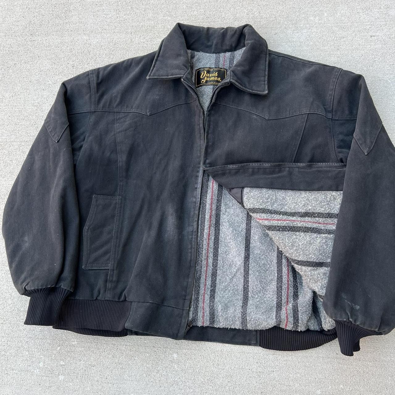 Vintage Vintage 90s black blanket lined work jacket Grailed