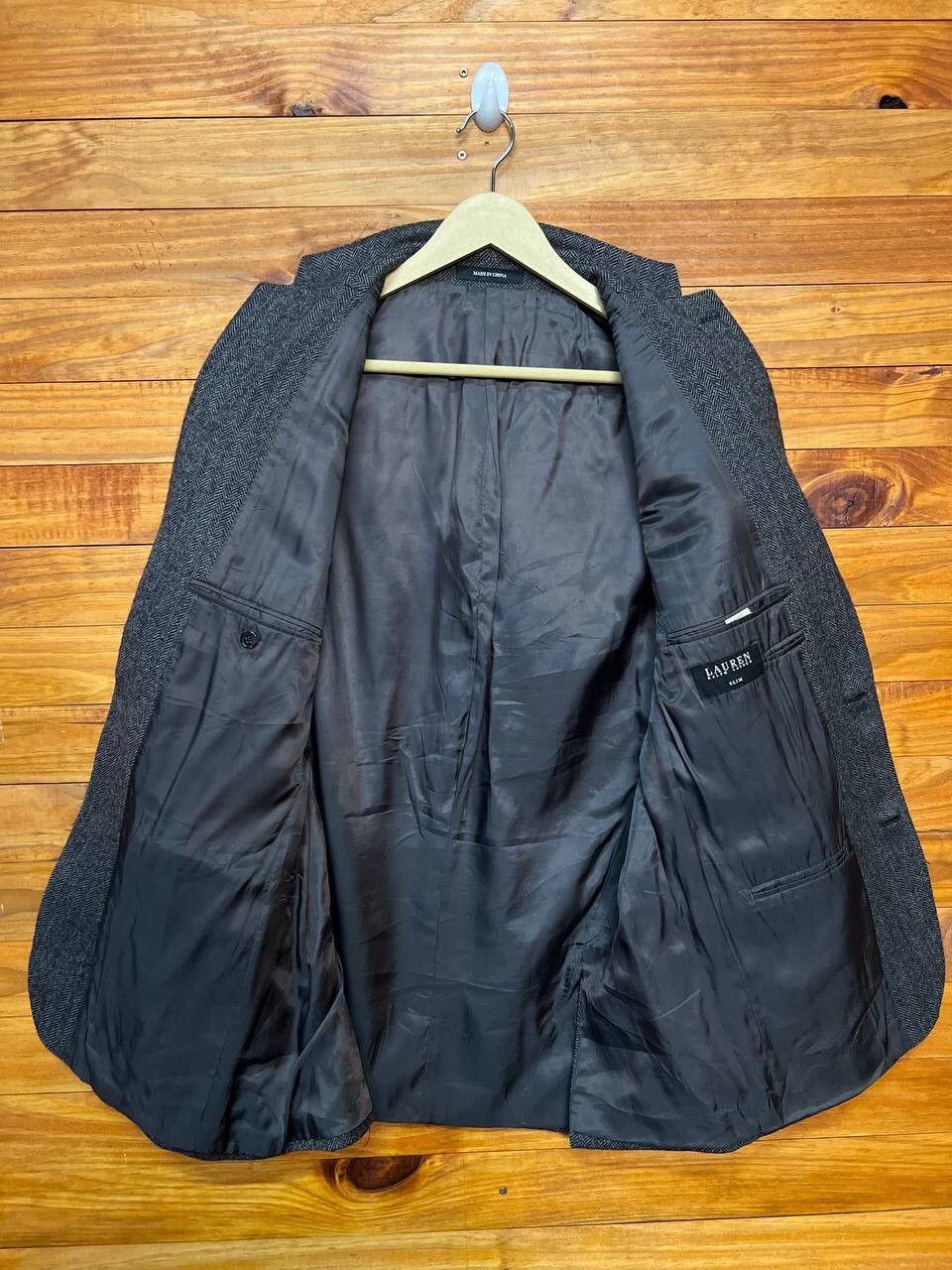 Ralph Lauren RALPH LAUREN WOOL BLAZER SLIM FISHBONE Size 40L - 10 Thumbnail