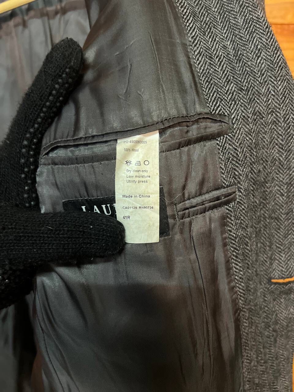 Ralph Lauren RALPH LAUREN WOOL BLAZER SLIM FISHBONE Size 40L - 12 Thumbnail