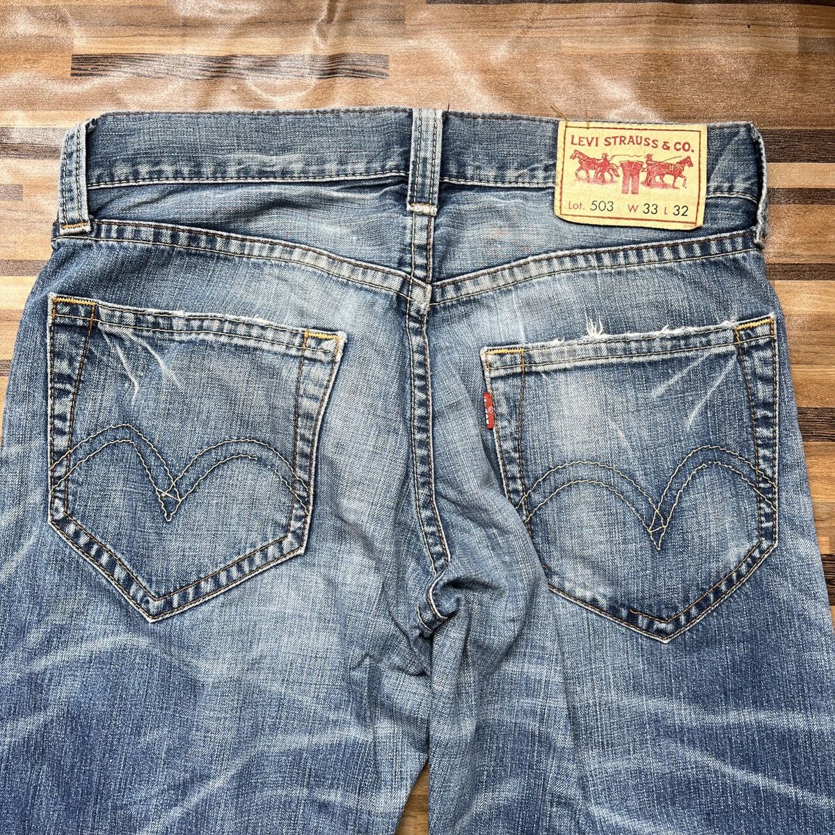 Levi's Ripped Distressed Levis 503 Vintage Denim Jeans Size US 33 - 18 Thumbnail