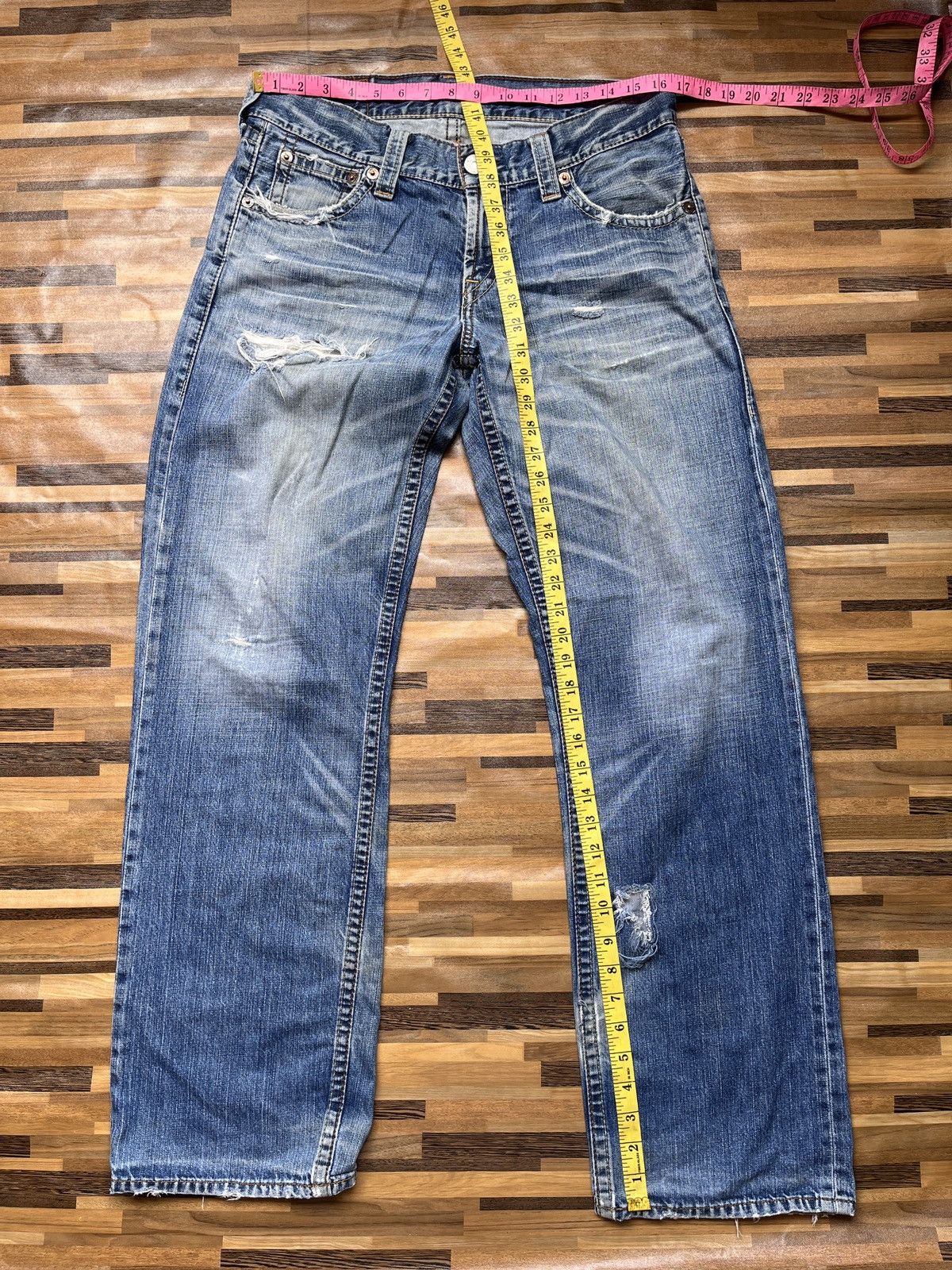 Levi's Ripped Distressed Levis 503 Vintage Denim Jeans Size US 33 - 4 Thumbnail