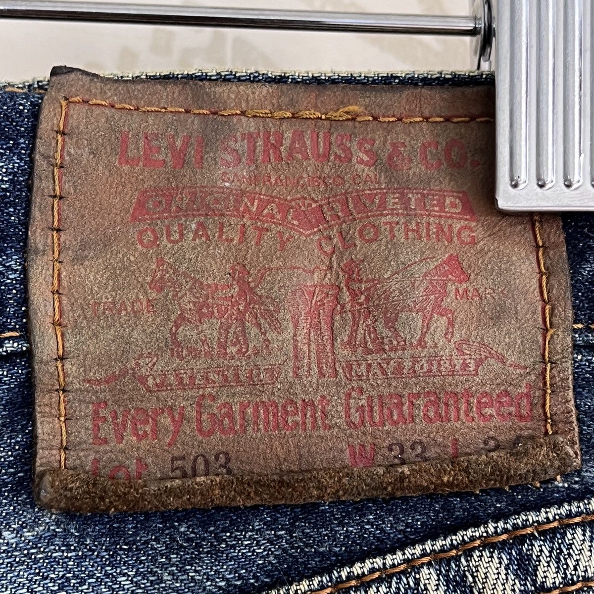 Levi's Levis 503 Vintage 1999 Old Thrashed Made In Japan Size US 33 - 18 Thumbnail