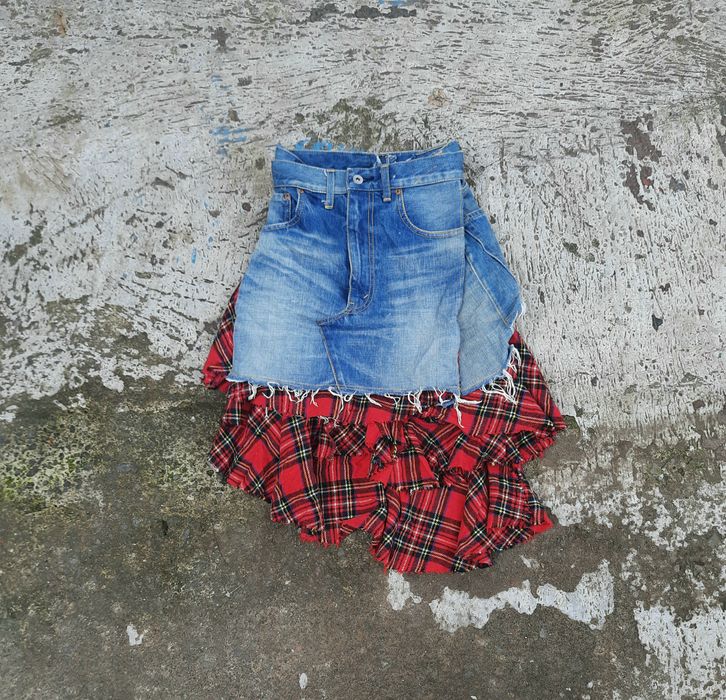 Junya Watanabe Junya Watanabe Denim Skirt Plaid | Grailed