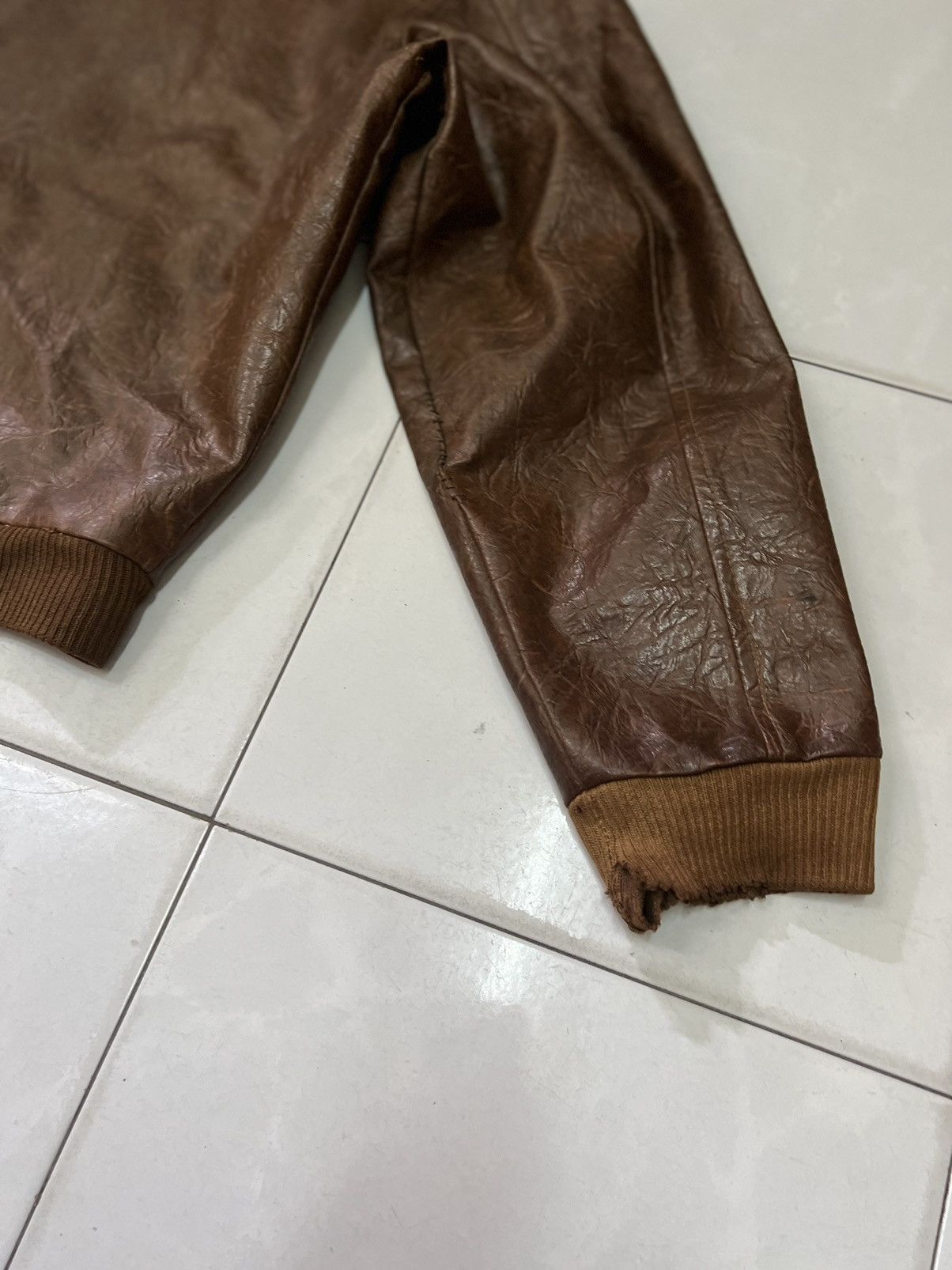 Japanese Brand Diamond Japan vintage zipper leather jacket men rare🔥 Size US M / EU 48-50 / 2 - 13 Thumbnail