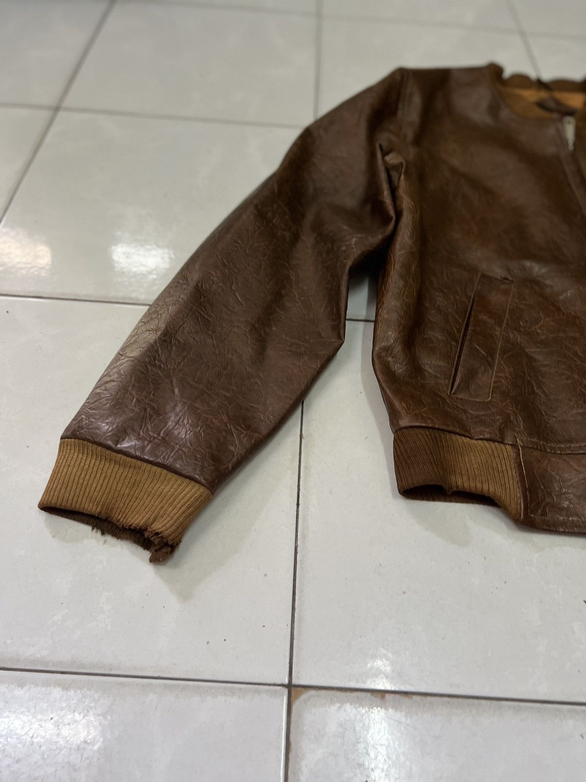 Japanese Brand Diamond Japan vintage zipper leather jacket men rare🔥 Size US M / EU 48-50 / 2 - 7 Thumbnail