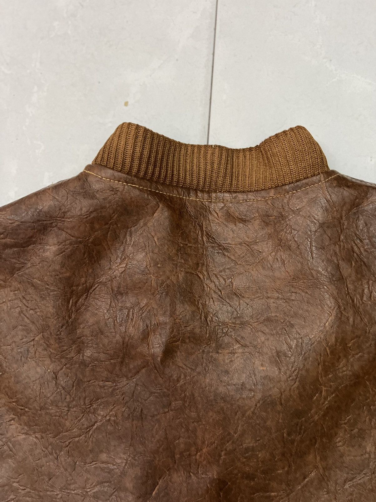 Japanese Brand Diamond Japan vintage zipper leather jacket men rare🔥 Size US M / EU 48-50 / 2 - 11 Thumbnail