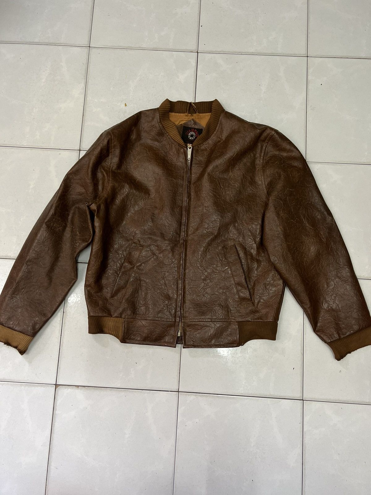 Japanese Brand Diamond Japan vintage zipper leather jacket men rare🔥 Size US M / EU 48-50 / 2 - 1 Thumbnail