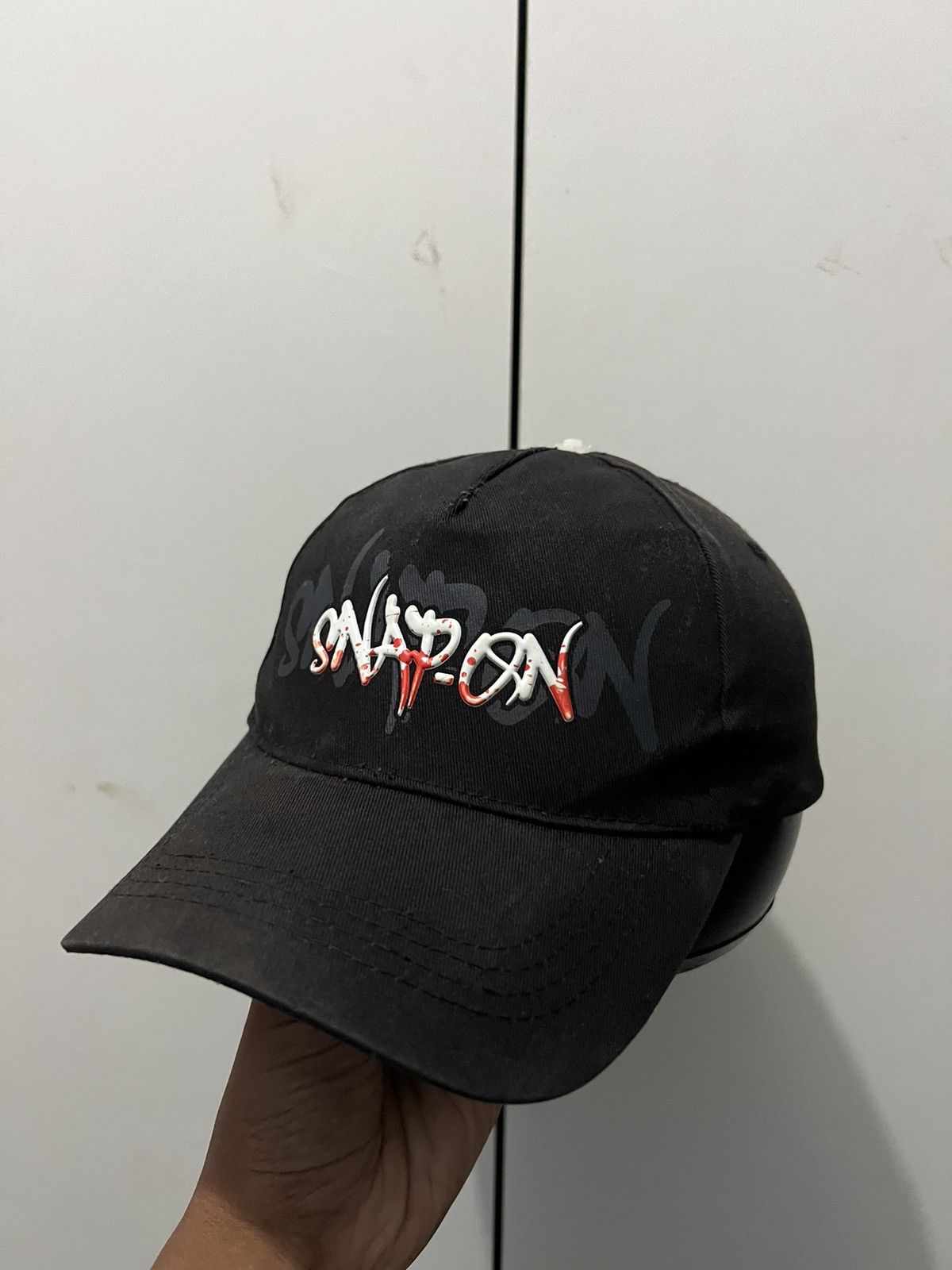 Vintage Snap On Black Hat Size ONE SIZE - 2 Thumbnail