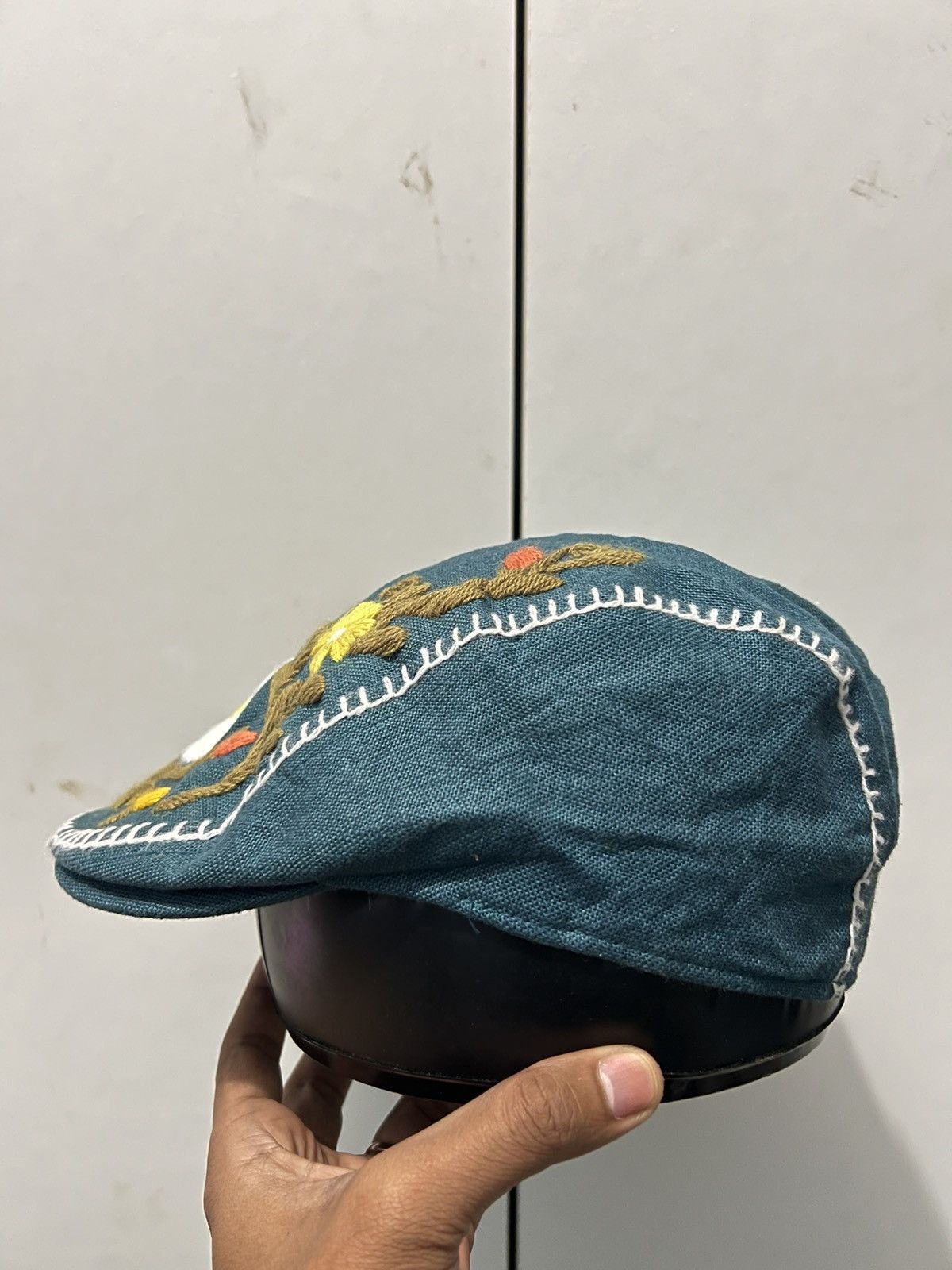 Japanese Brand Retro Custom Handmade Flower Art Beretta Hat Size ONE SIZE - 5 Thumbnail
