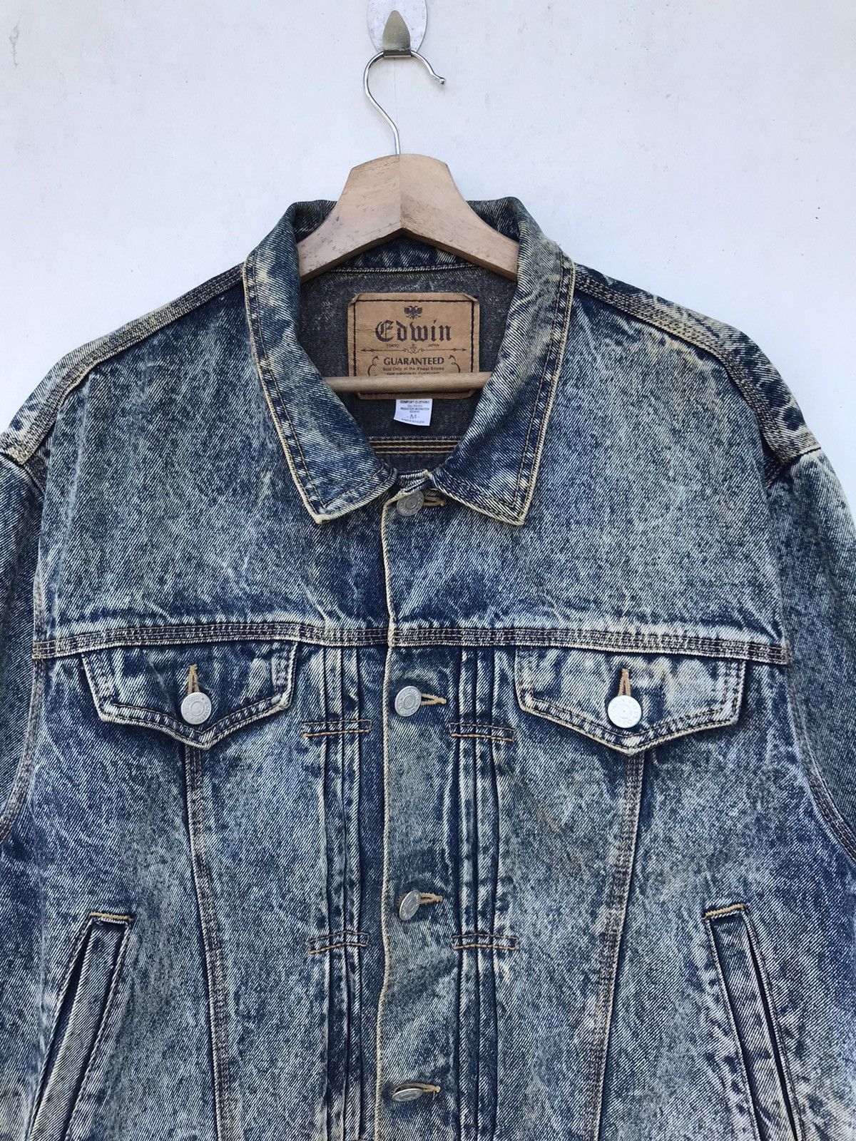 Edwin Vintage Edwin Acid Wash Denim Jacket - Japan Made Size US L / EU 52-54 / 3 - 4 Thumbnail