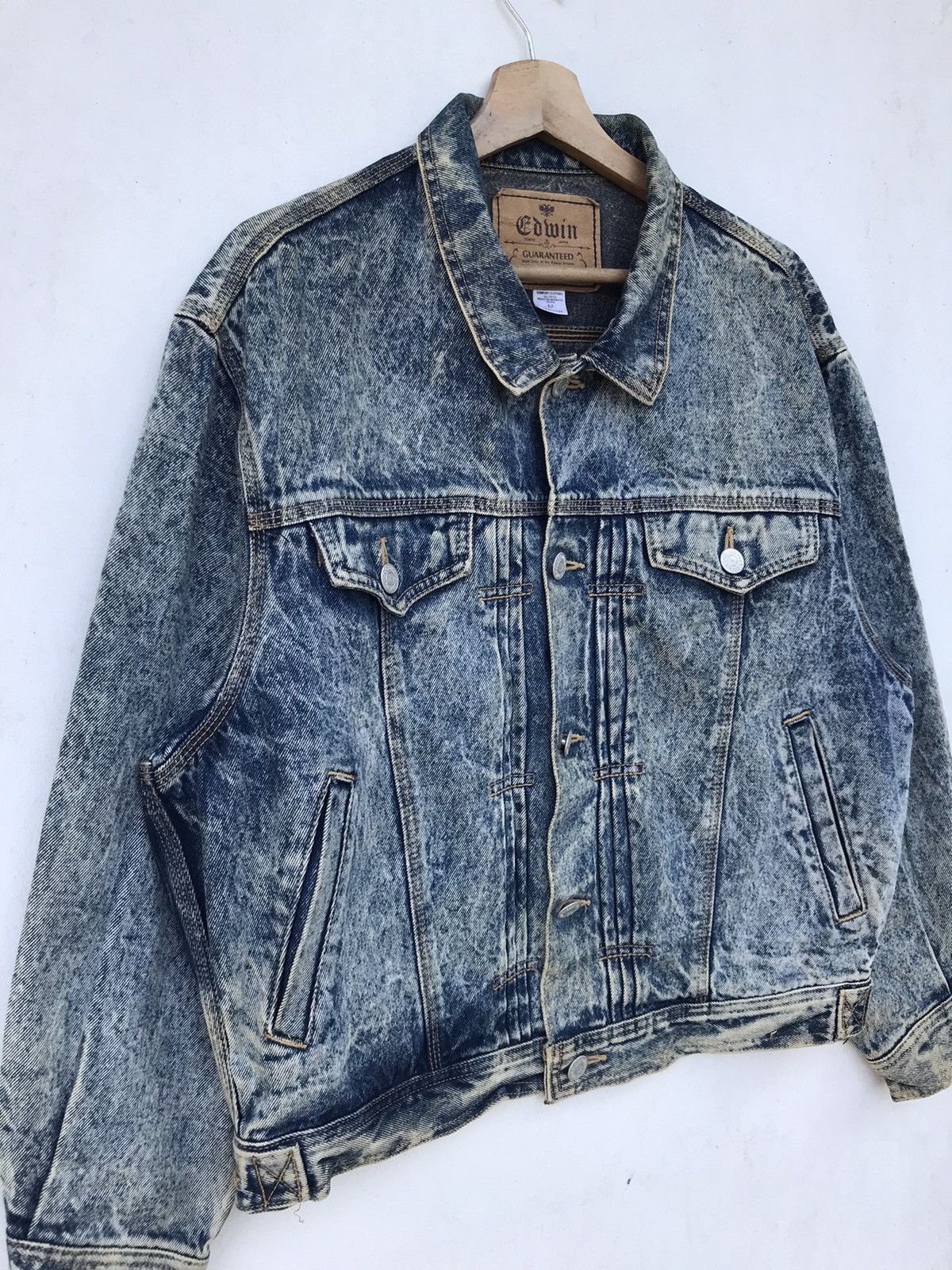 Edwin Vintage Edwin Acid Wash Denim Jacket - Japan Made Size US L / EU 52-54 / 3 - 7 Thumbnail