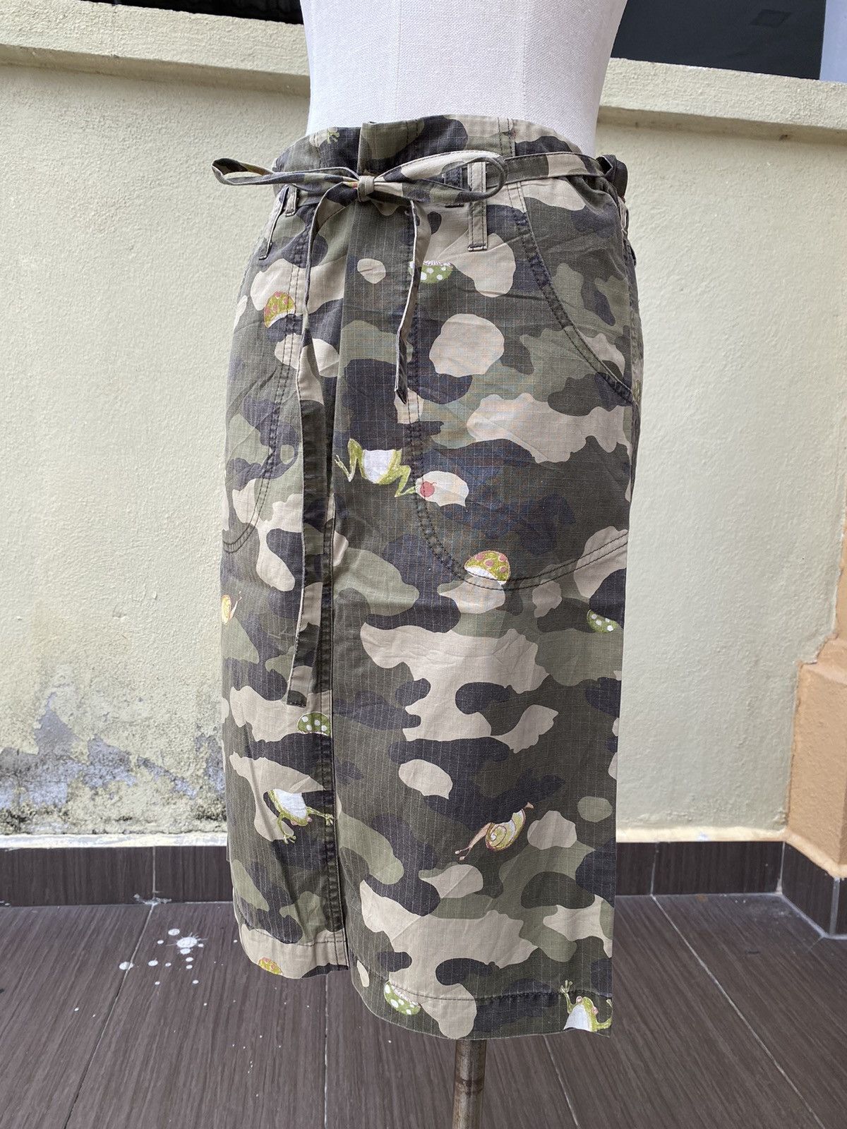 image of Issey Miyake x Tsumori Chisato Camouflage Skirt in Army Green, Women's (Size 25)