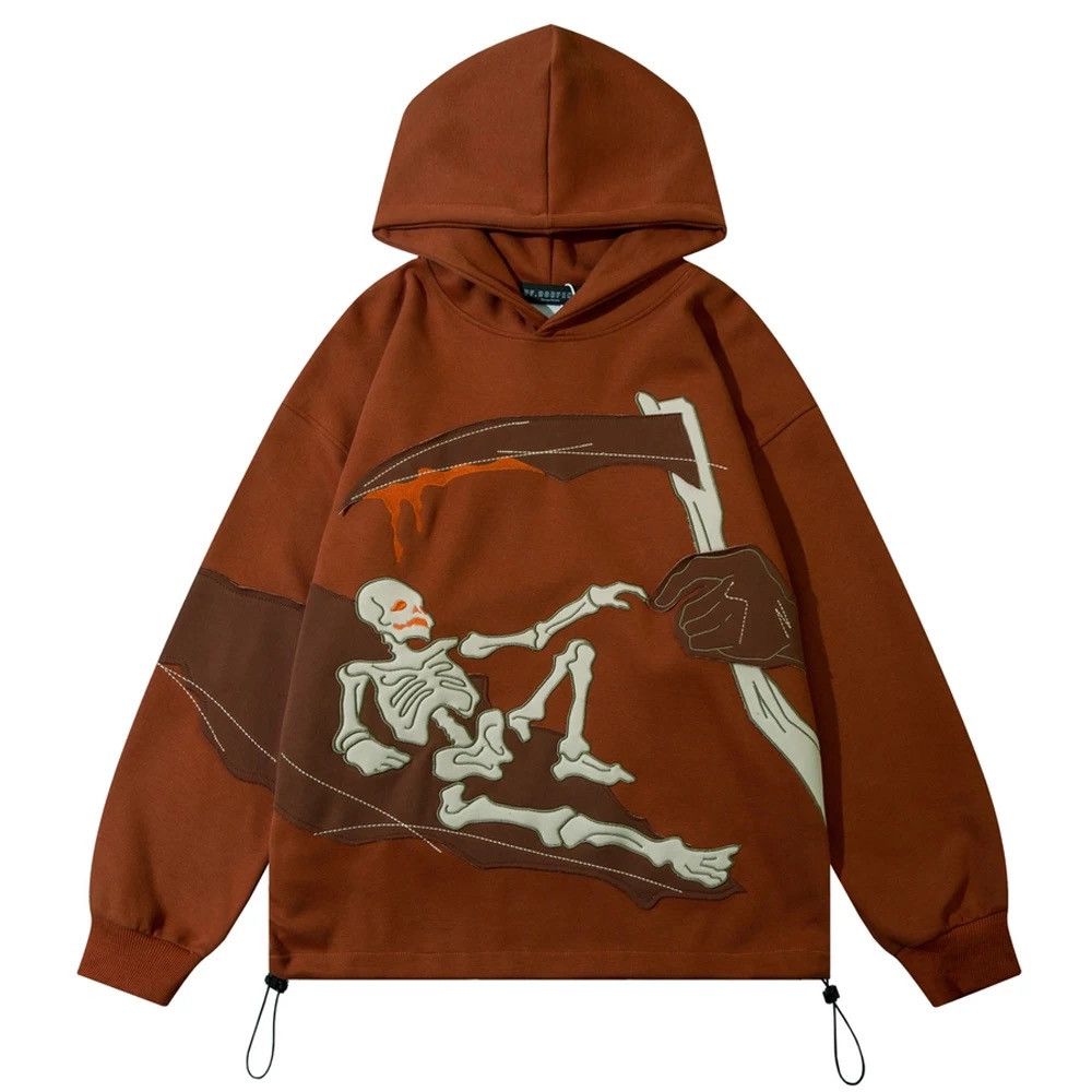 Skull Scythe Cotton Punk Hoodie