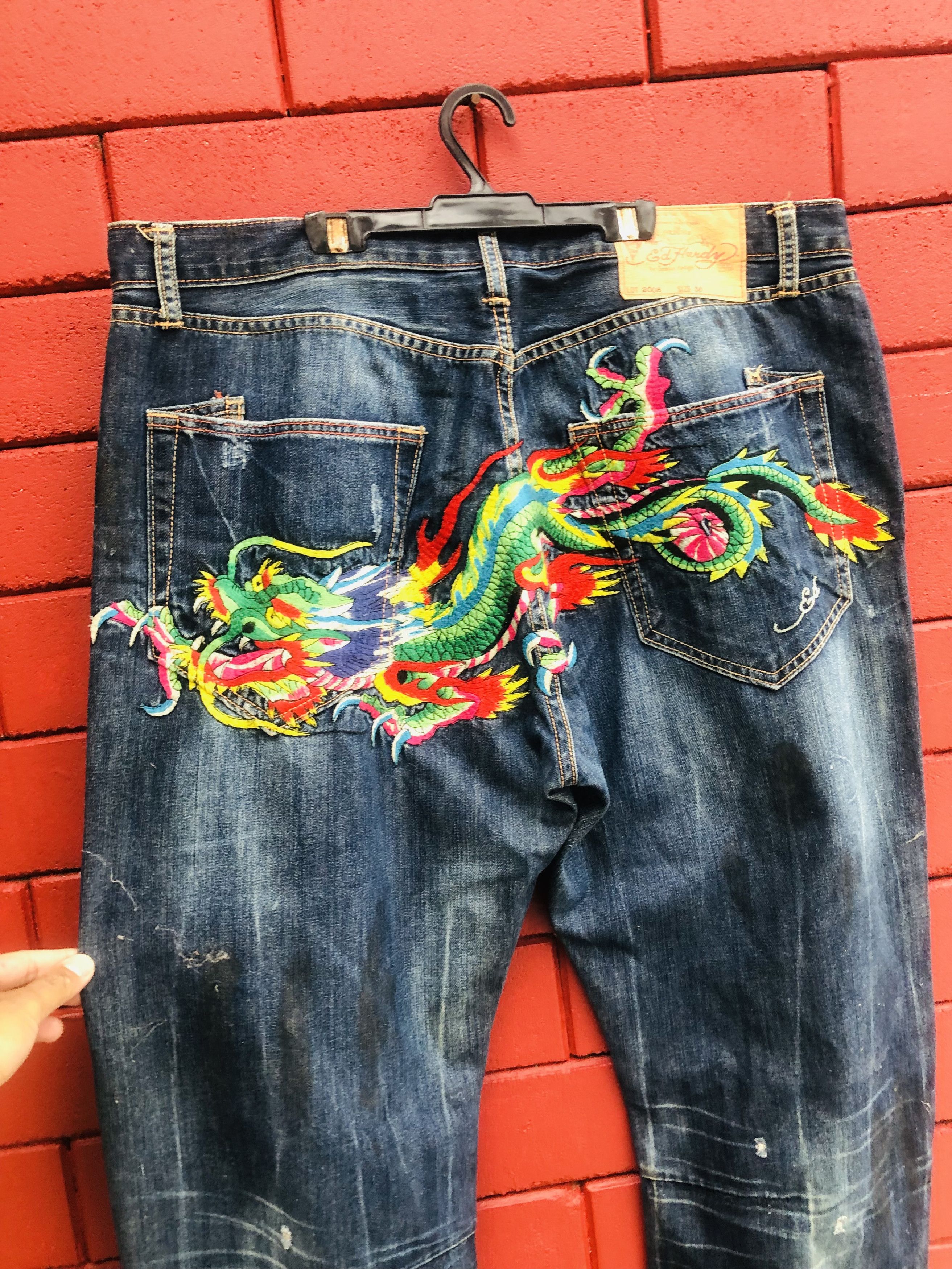 Japanese Brand × Vintage Vintage Ed Hardy Dragon Designer Streetwear Fashion Style Size US 39 - 11 Thumbnail