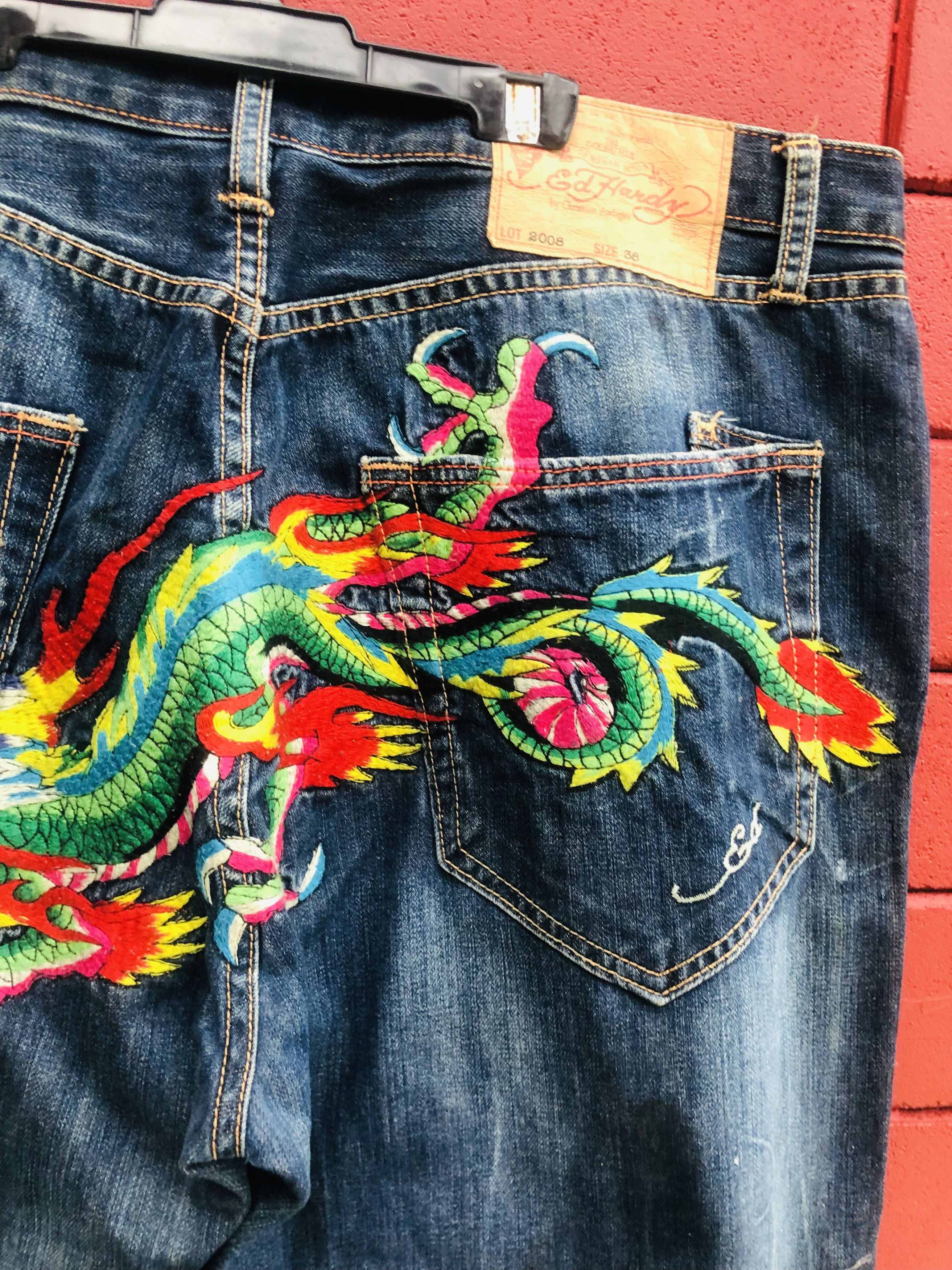 Japanese Brand × Vintage Vintage Ed Hardy Dragon Designer Streetwear Fashion Style Size US 39 - 10 Thumbnail