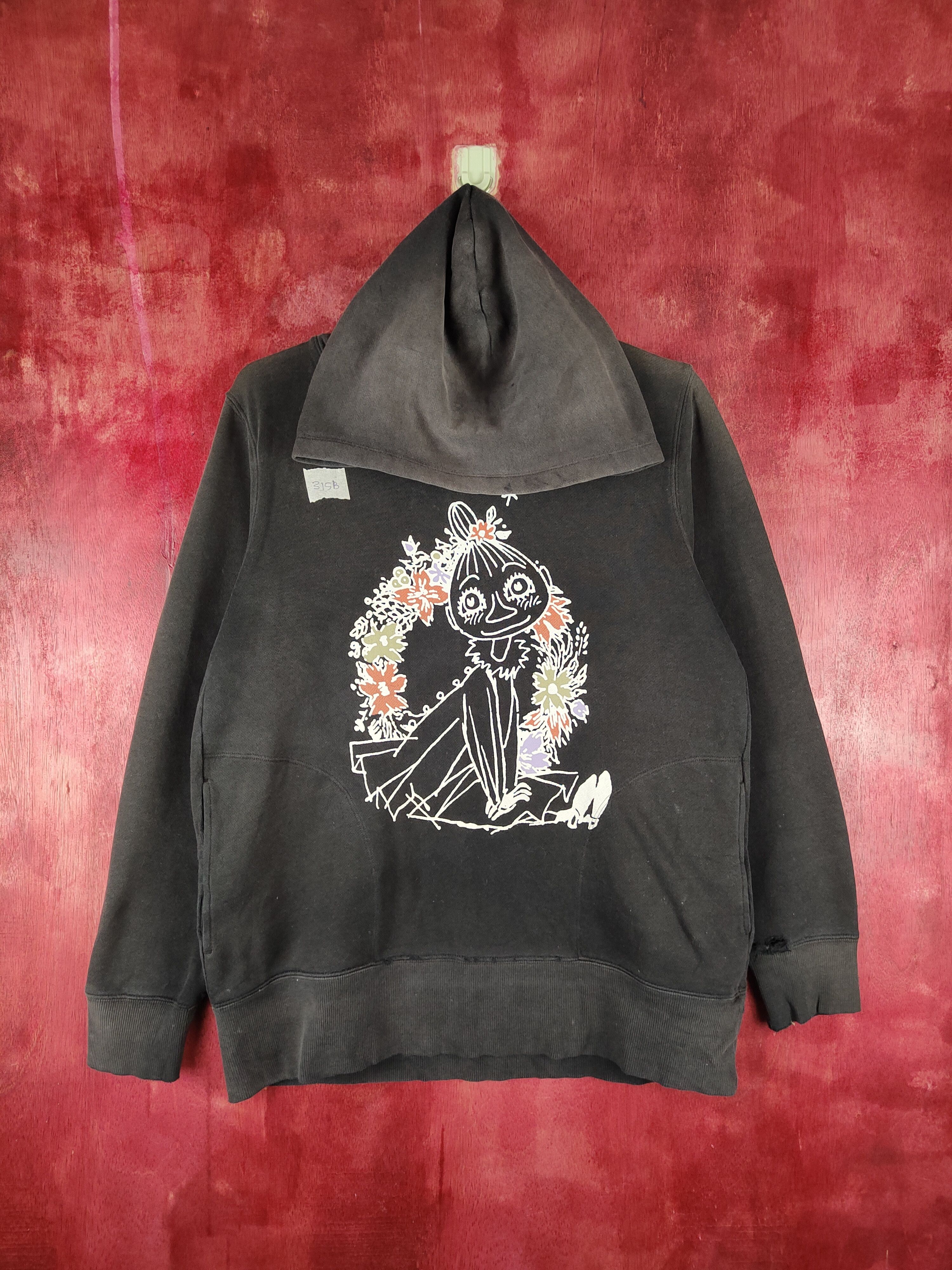 Japanese Brand Uniqlo Black Faded Moomin Hoodie Sweatshirt #315B Size M / US 6-8 / IT 42-44 - 1 Thumbnail