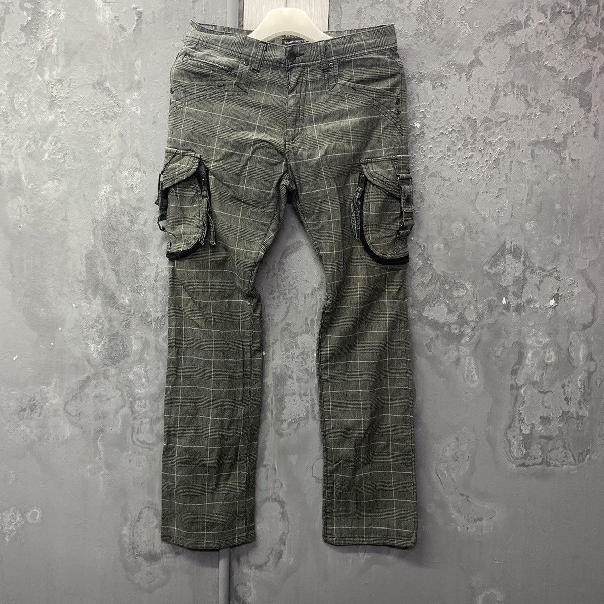 Japanese Brand Bondage Checkered 31040 S=Kone Cargo Pants Size US 29 - 3 Thumbnail