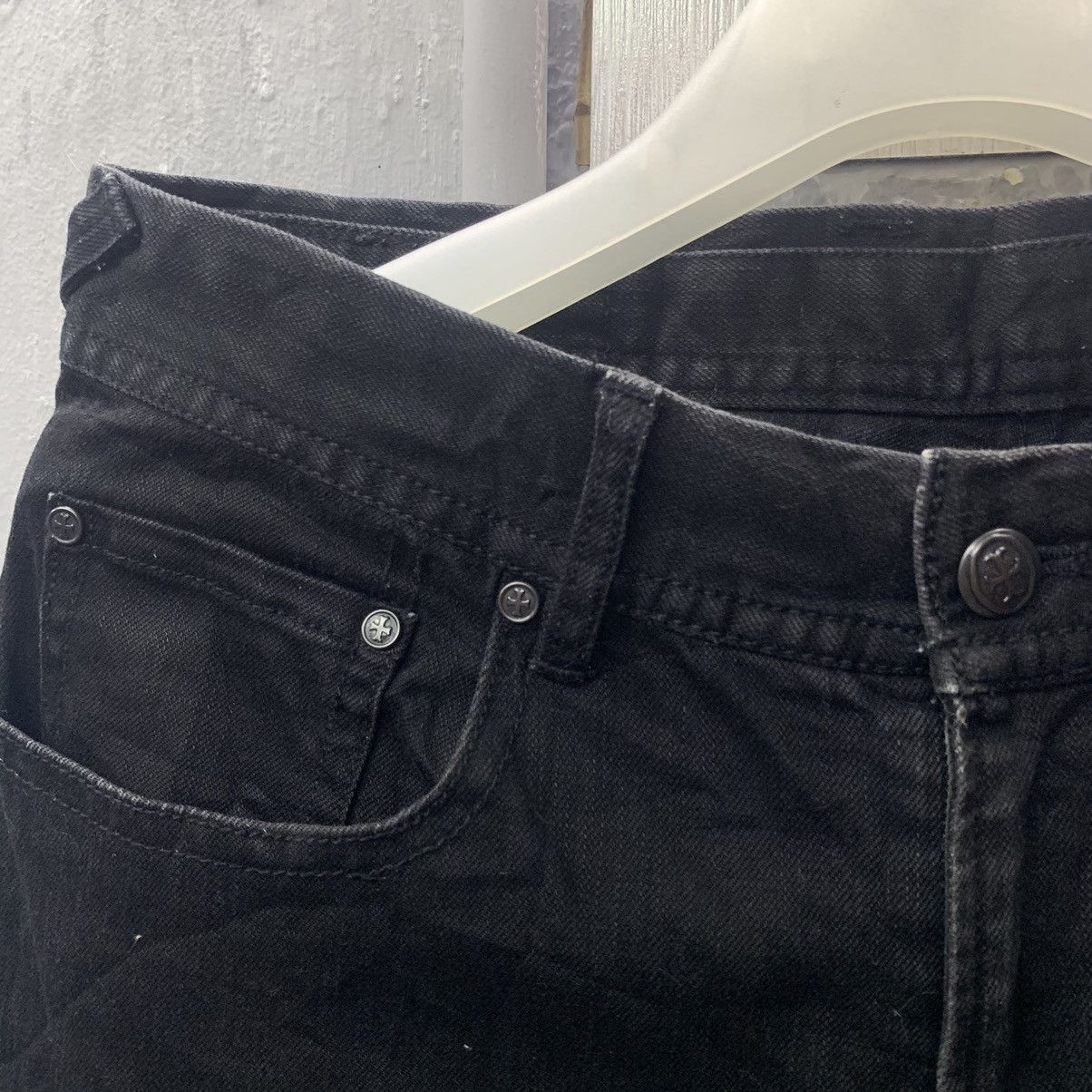 Japanese Brand Natural Born Addiction Dragon art Embroidered Black Denim Size US 31 - 6 Thumbnail