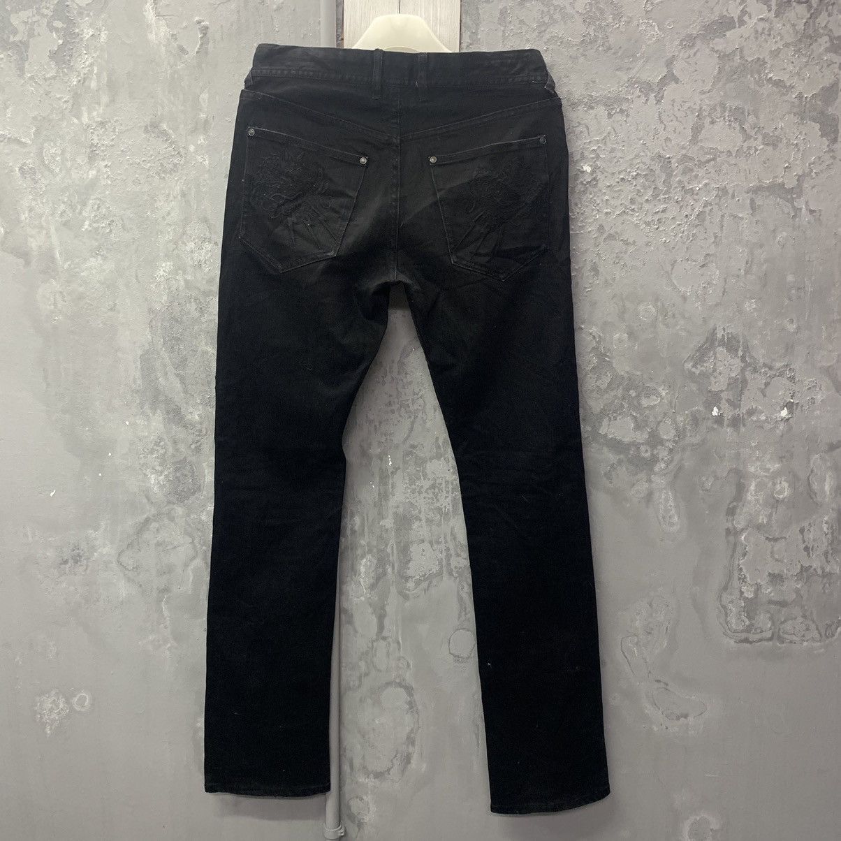 Japanese Brand Natural Born Addiction Dragon art Embroidered Black Denim Size US 31 - 9 Thumbnail