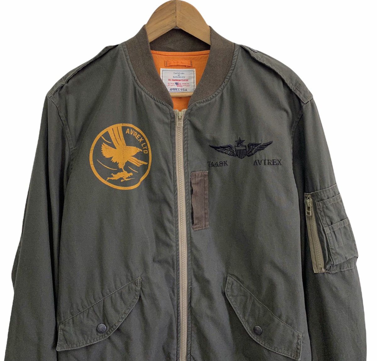 Alpha Industries 🔥VINTAGE AVIREX LTD USA PATCHWORK BOMBER JACKET Size US M / EU 48-50 / 2 - 2 Thumbnail