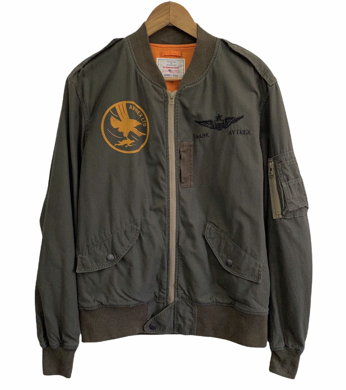 VINTAGE AVIREX LTD USA PATCHWORK BOMBER JACKET