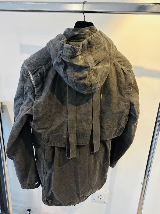 Boris Bidjan Saberi PARKA 2 - WAXED - RESIN DYED - DARK GREY | Grailed