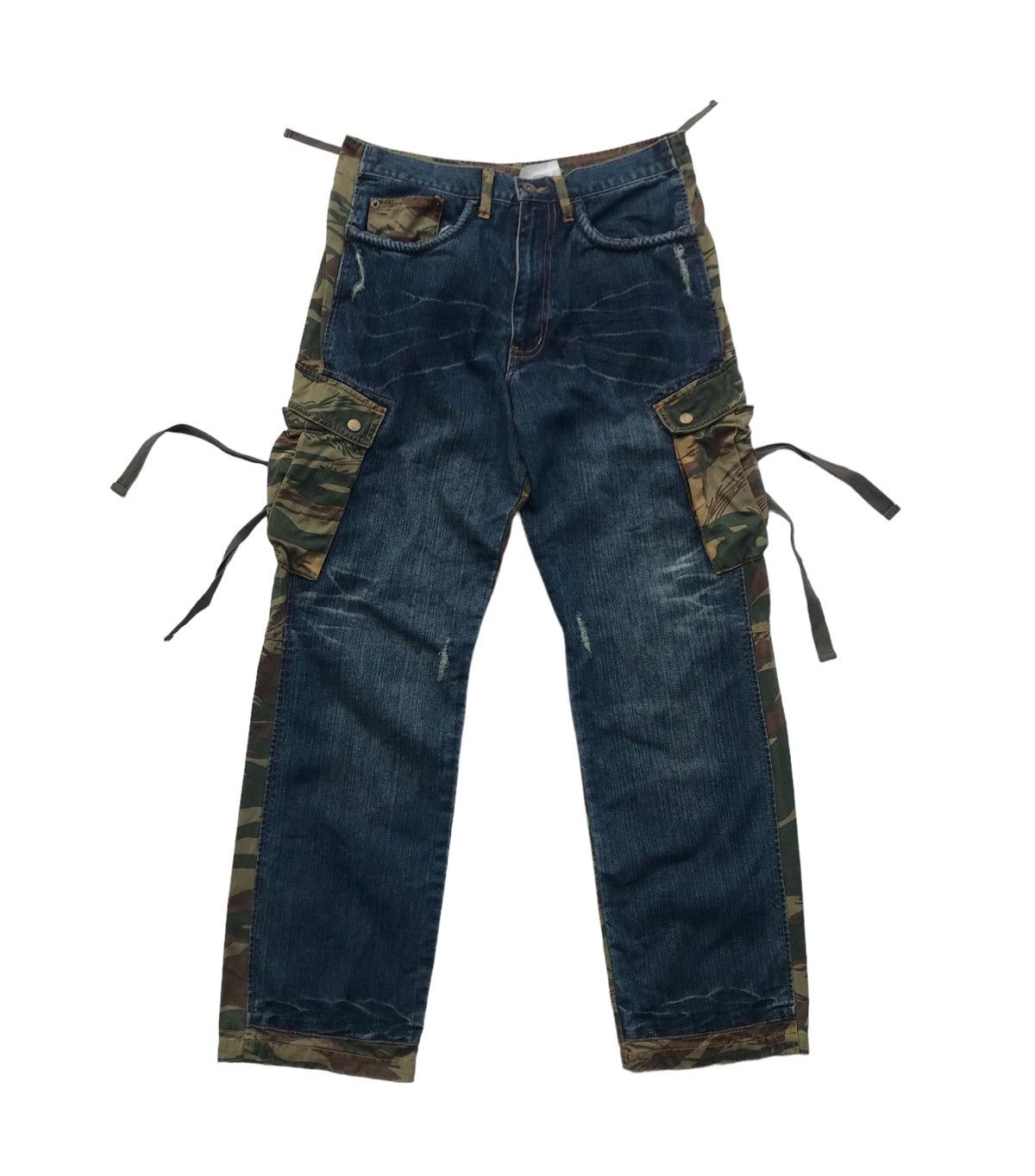 Other Rare Hybrid Denim Camo Military Cargo Streetwear Pants Size US 30 / EU 46 - 1 Thumbnail