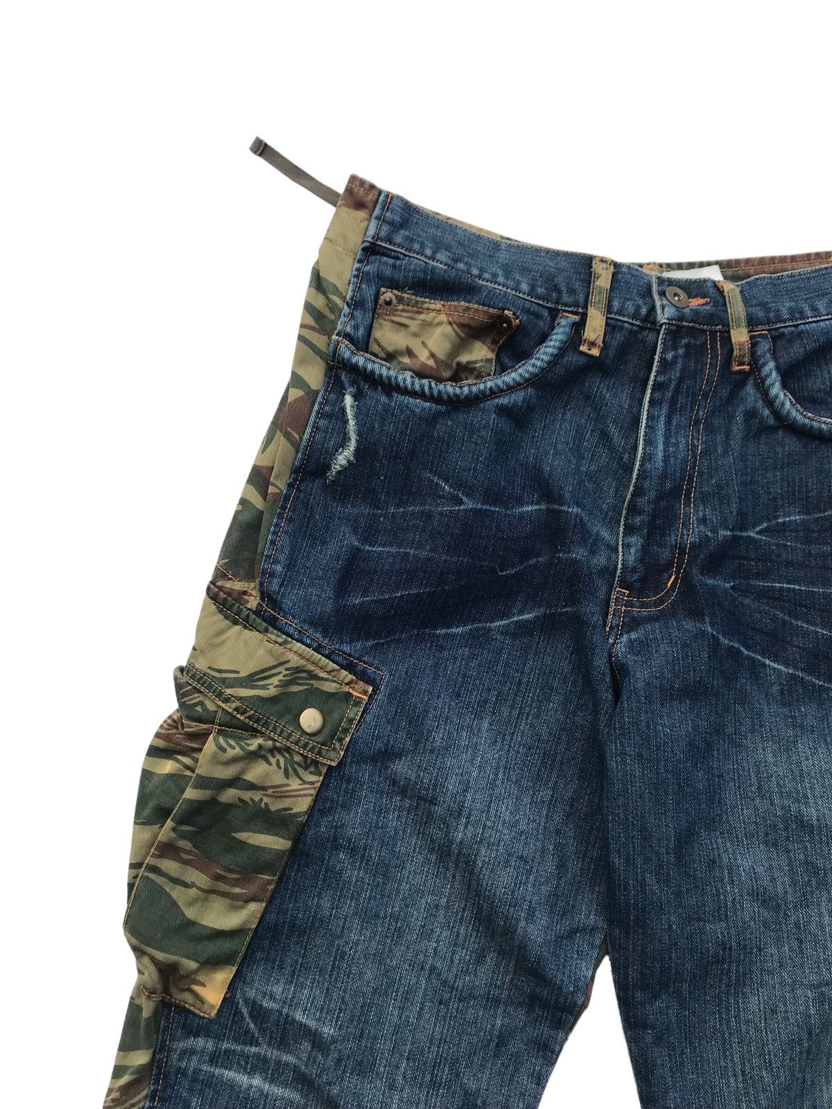 Other Rare Hybrid Denim Camo Military Cargo Streetwear Pants Size US 30 / EU 46 - 7 Thumbnail