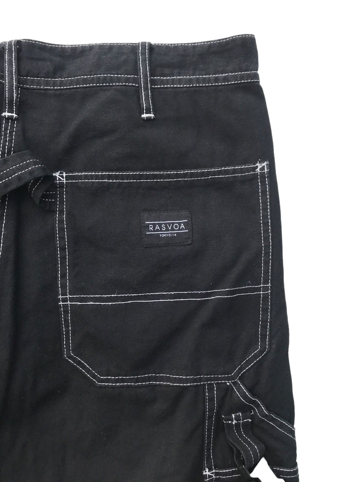 Japanese Brand Rasvoa Tokyo Light Black Baggy Carpenter Pants Size US 31 - 11 Thumbnail