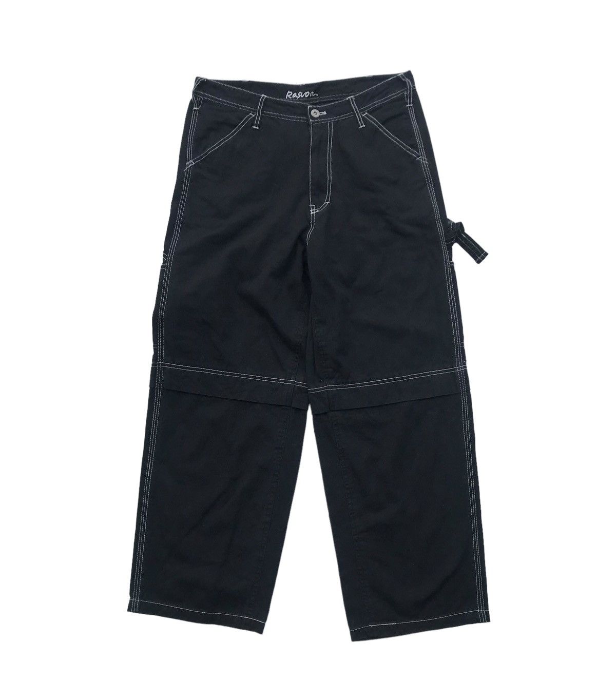 Japanese Brand Rasvoa Tokyo Light Black Baggy Carpenter Pants Size US 31 - 3 Thumbnail
