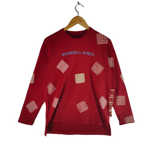 Other WONDERFUL WORLD Spell Out Patches Cool Design Sweatshirt Size US M / EU 48-50 / 2 - 1 Thumbnail