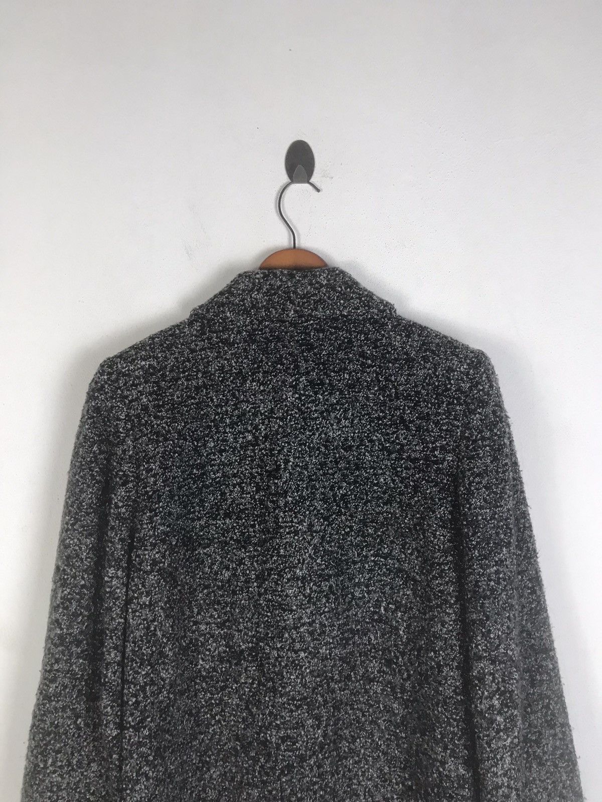 Yves Saint Laurent Vintage YSL Salt & Pepper Tweed Wool Coat – Double Breasted Size M / US 6-8 / IT 42-44 - 10 Thumbnail