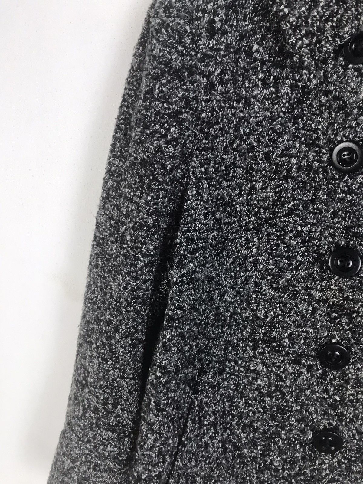 Yves Saint Laurent Vintage YSL Salt & Pepper Tweed Wool Coat – Double Breasted Size M / US 6-8 / IT 42-44 - 9 Thumbnail