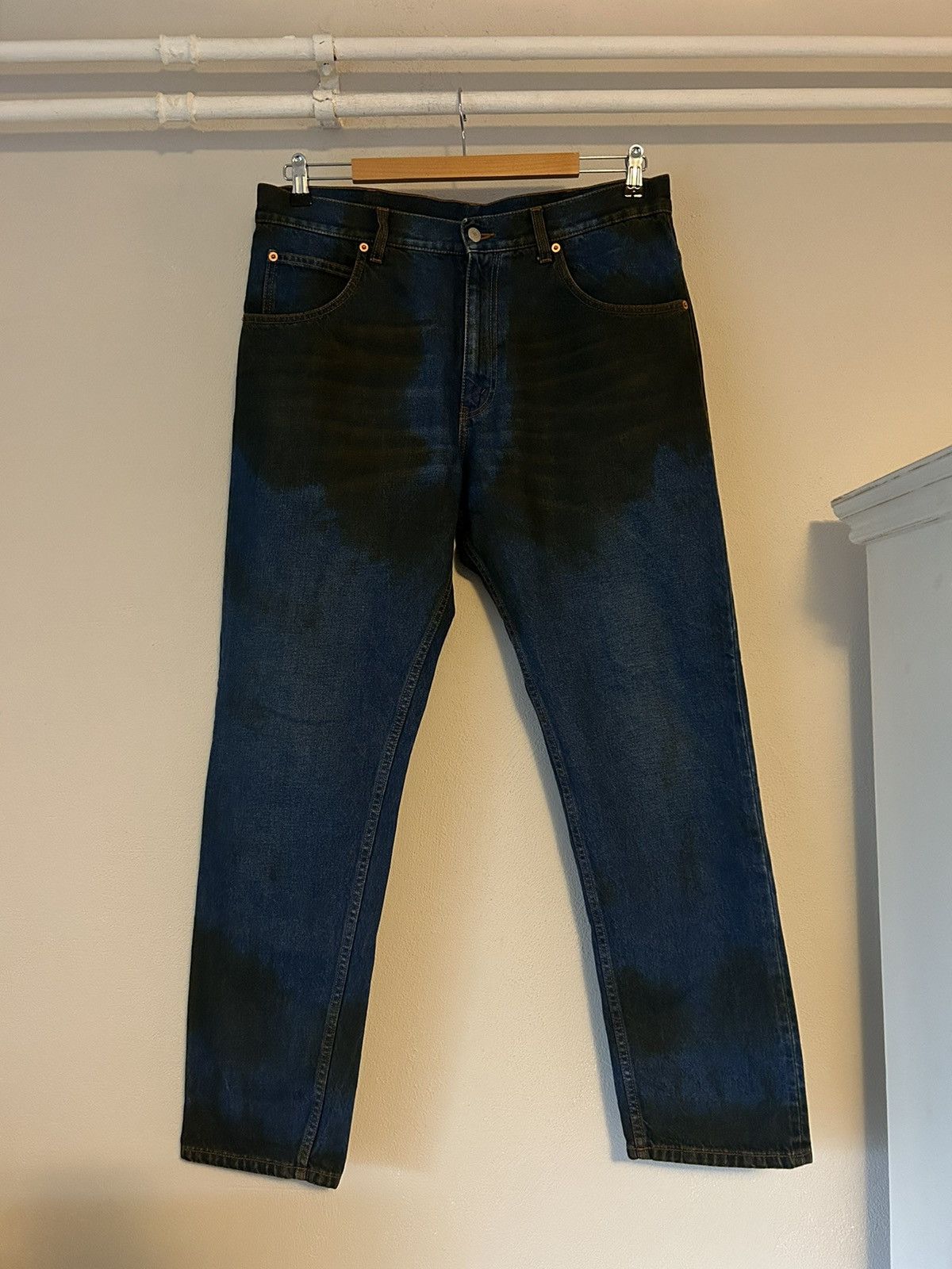 image of Gucci Oil Spill Jeans in Blue Denim, Men's (Size 36)