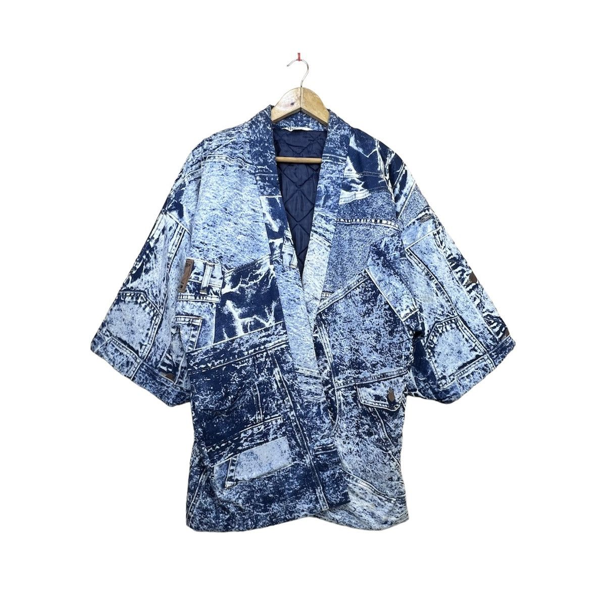 image of Vintage Kimono Ski Jumping Designer in Blue, Men's (Size XL)
