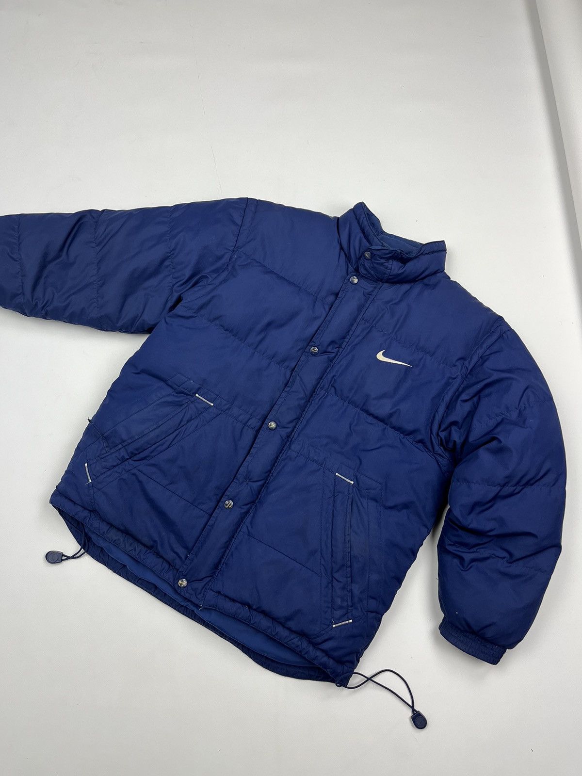 Nike 90s Vintage Puffer jacket Swoosh Big Logo y2k drill