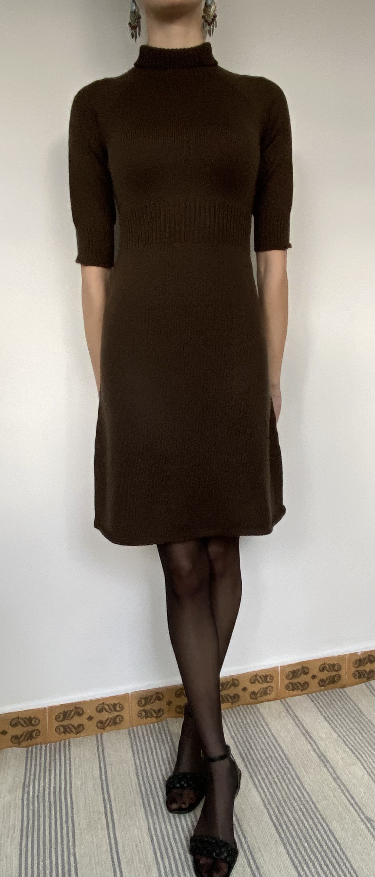STEFANEL brown wool/acrylic dress