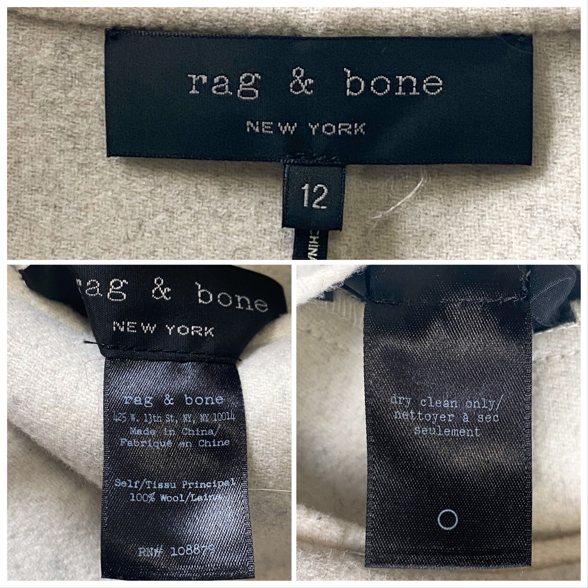 Rag & Bone Rag and Bone Mica Wool Felt Reversible Blazer, Gray/Ivory, S Size XL / US 12-14 / IT 48-50 - 11 Thumbnail