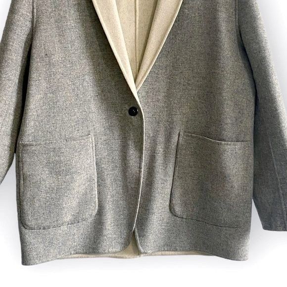 Rag & Bone Rag and Bone Mica Wool Felt Reversible Blazer, Gray/Ivory, S Size XL / US 12-14 / IT 48-50 - 6 Thumbnail