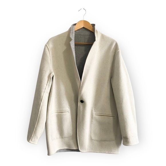 Rag & Bone Rag and Bone Mica Wool Felt Reversible Blazer, Gray/Ivory, S Size XL / US 12-14 / IT 48-50 - 3 Thumbnail
