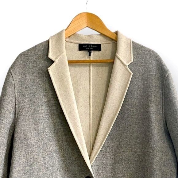 Rag & Bone Rag and Bone Mica Wool Felt Reversible Blazer, Gray/Ivory, S Size XL / US 12-14 / IT 48-50 - 5 Thumbnail