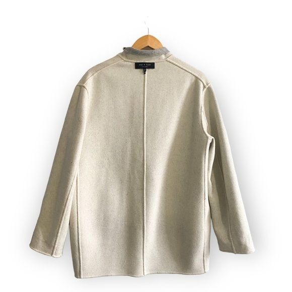 Rag & Bone Rag and Bone Mica Wool Felt Reversible Blazer, Gray/Ivory, S Size XL / US 12-14 / IT 48-50 - 4 Thumbnail