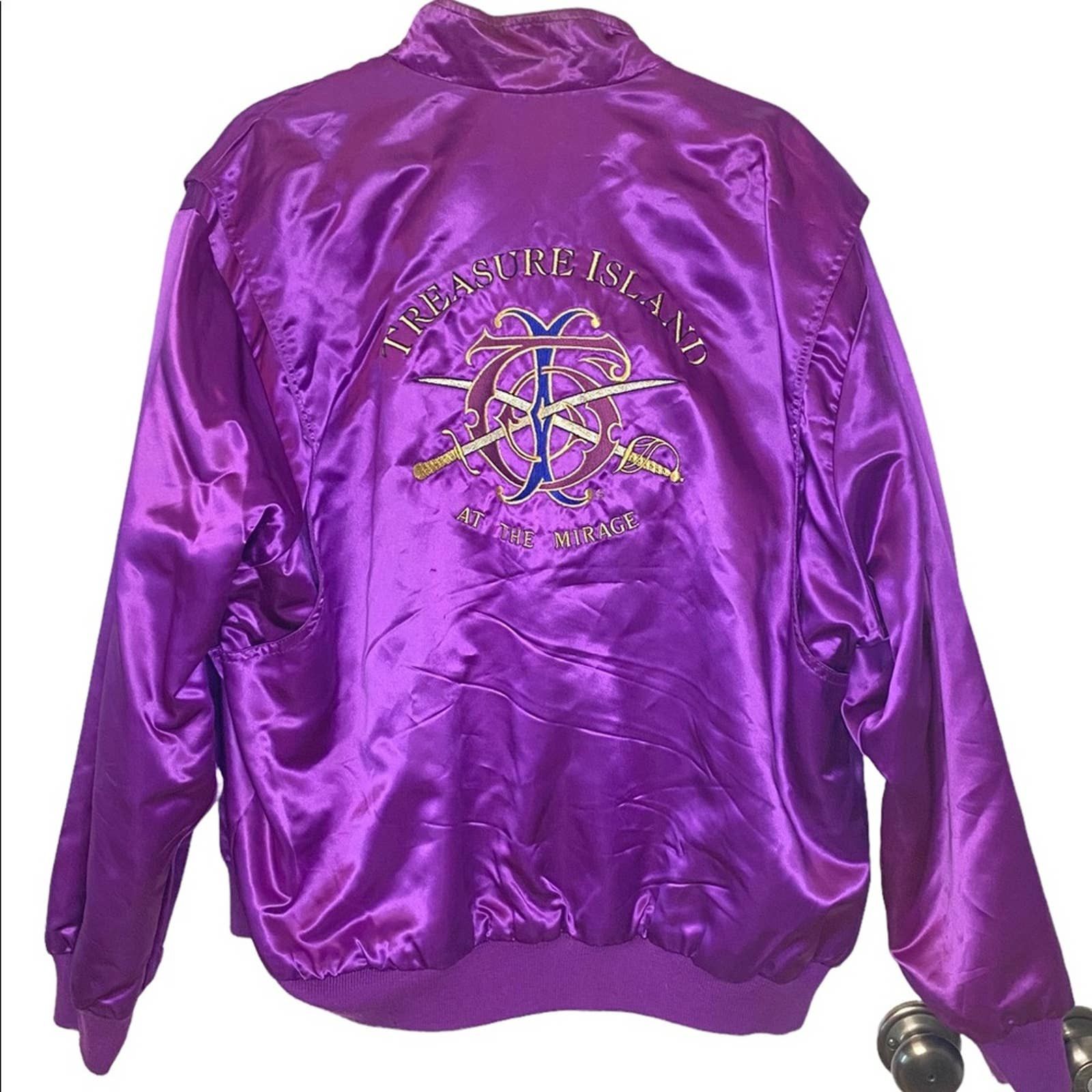 Vintage VINTAGE MIRAGE LAS VEGAS SATIN JACKET HOTEL CASINO BOMBER XL