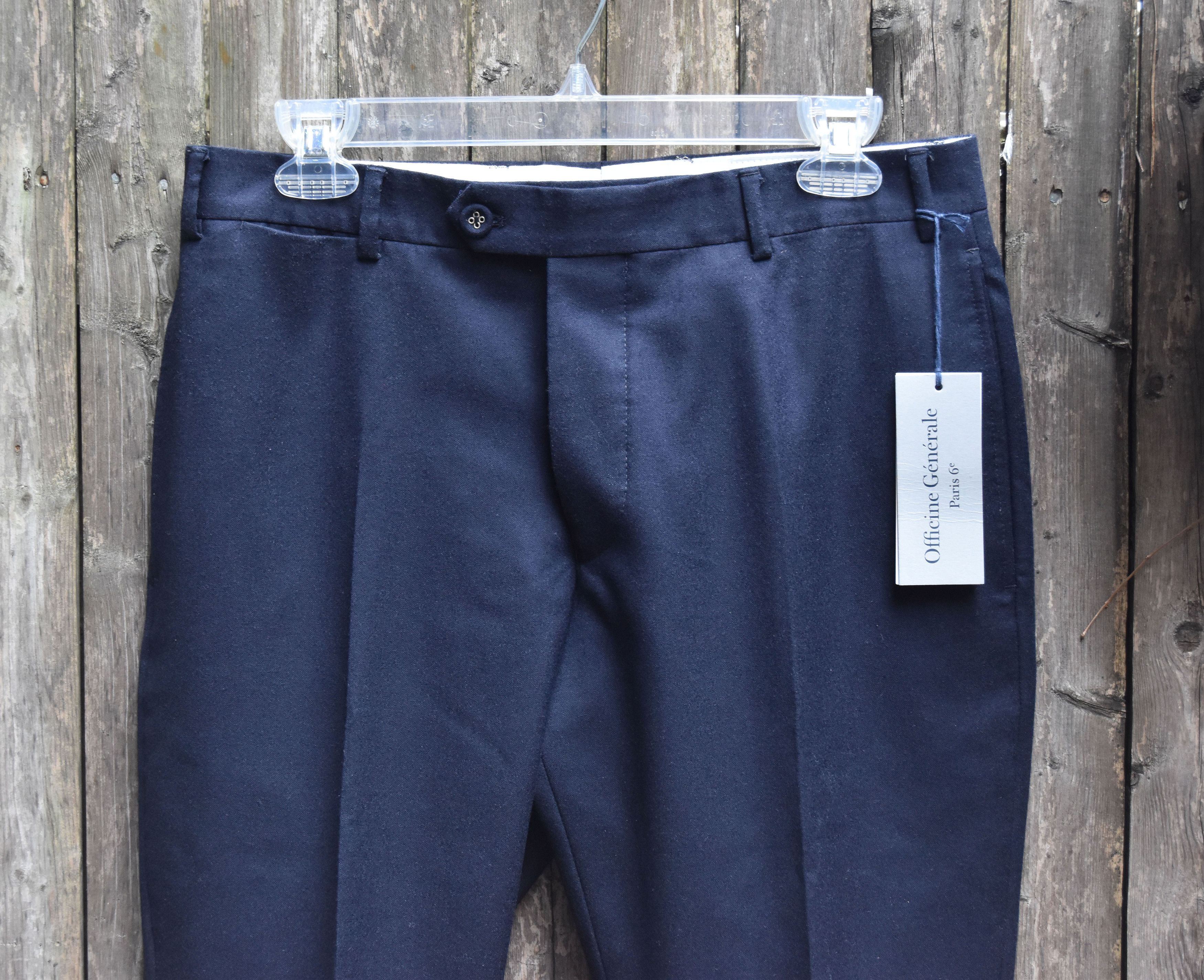 Officine Generale navy wool flannel pants