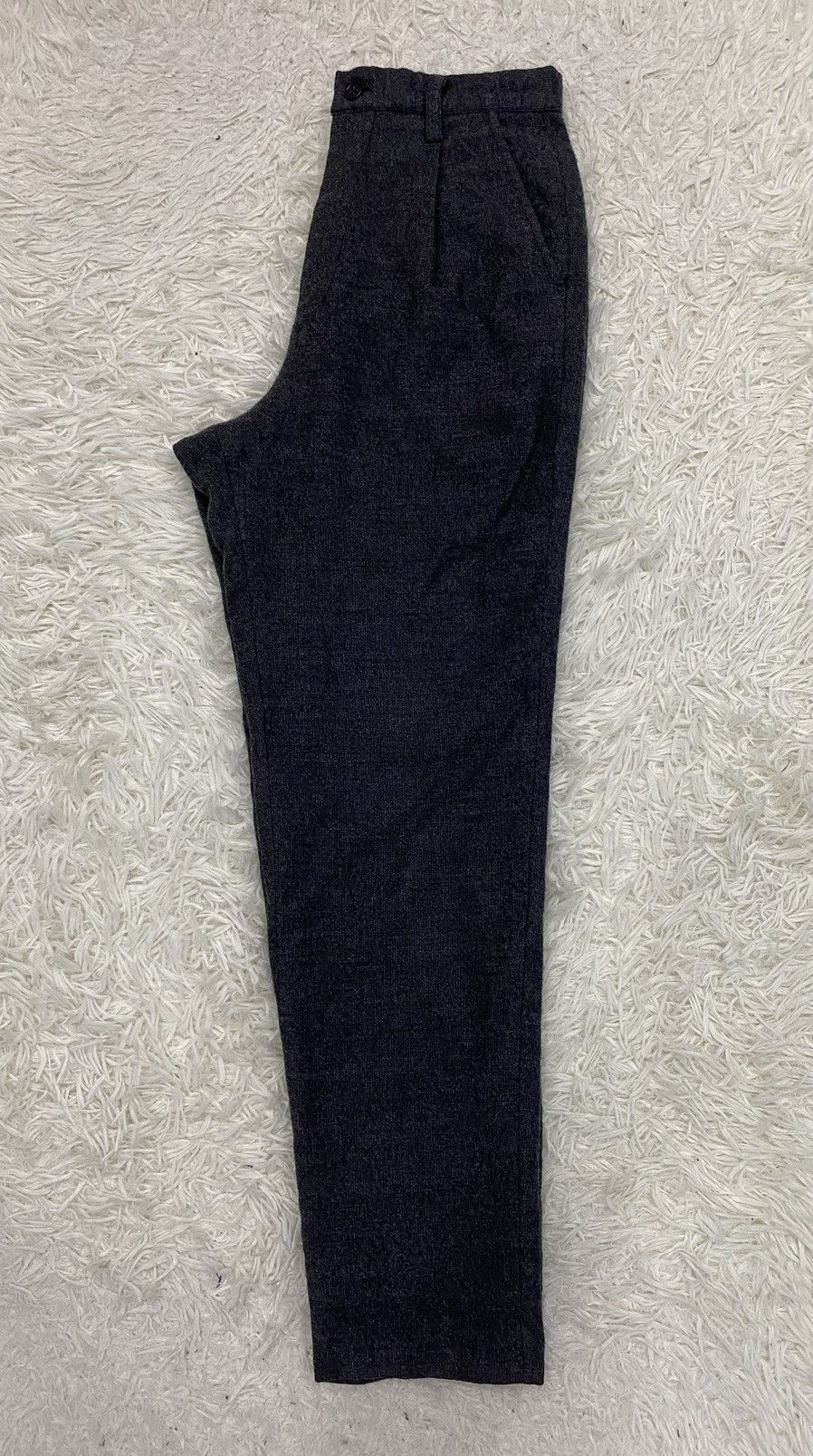 Issey Miyake Plantation Single Pleat High Waist Wool Pants
