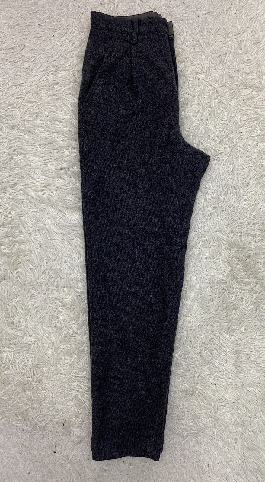 Issey Miyake Plantation Single Pleat High Waist Wool Pants