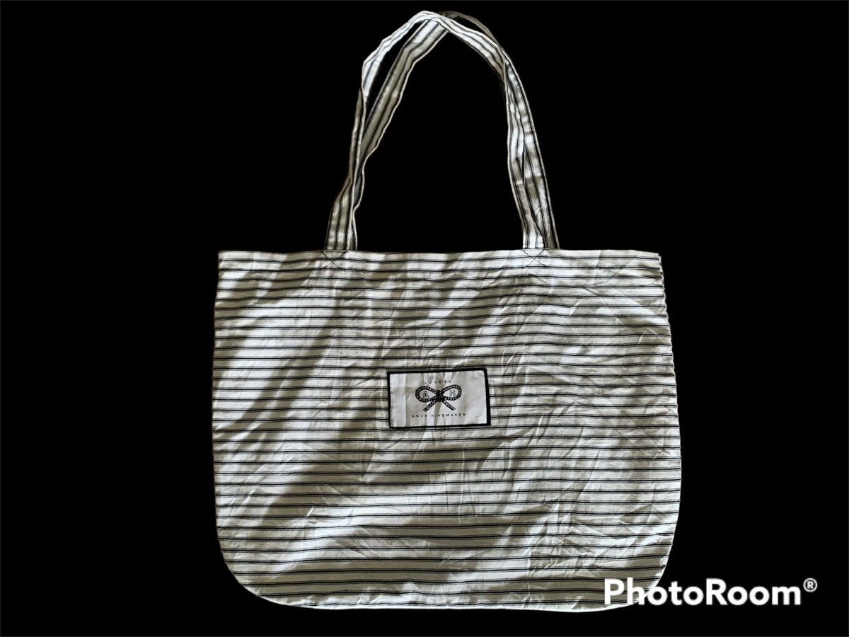 Designer Anya Hindmarch Stripe Canvas Tote Bag Size ONE SIZE - 3 Thumbnail