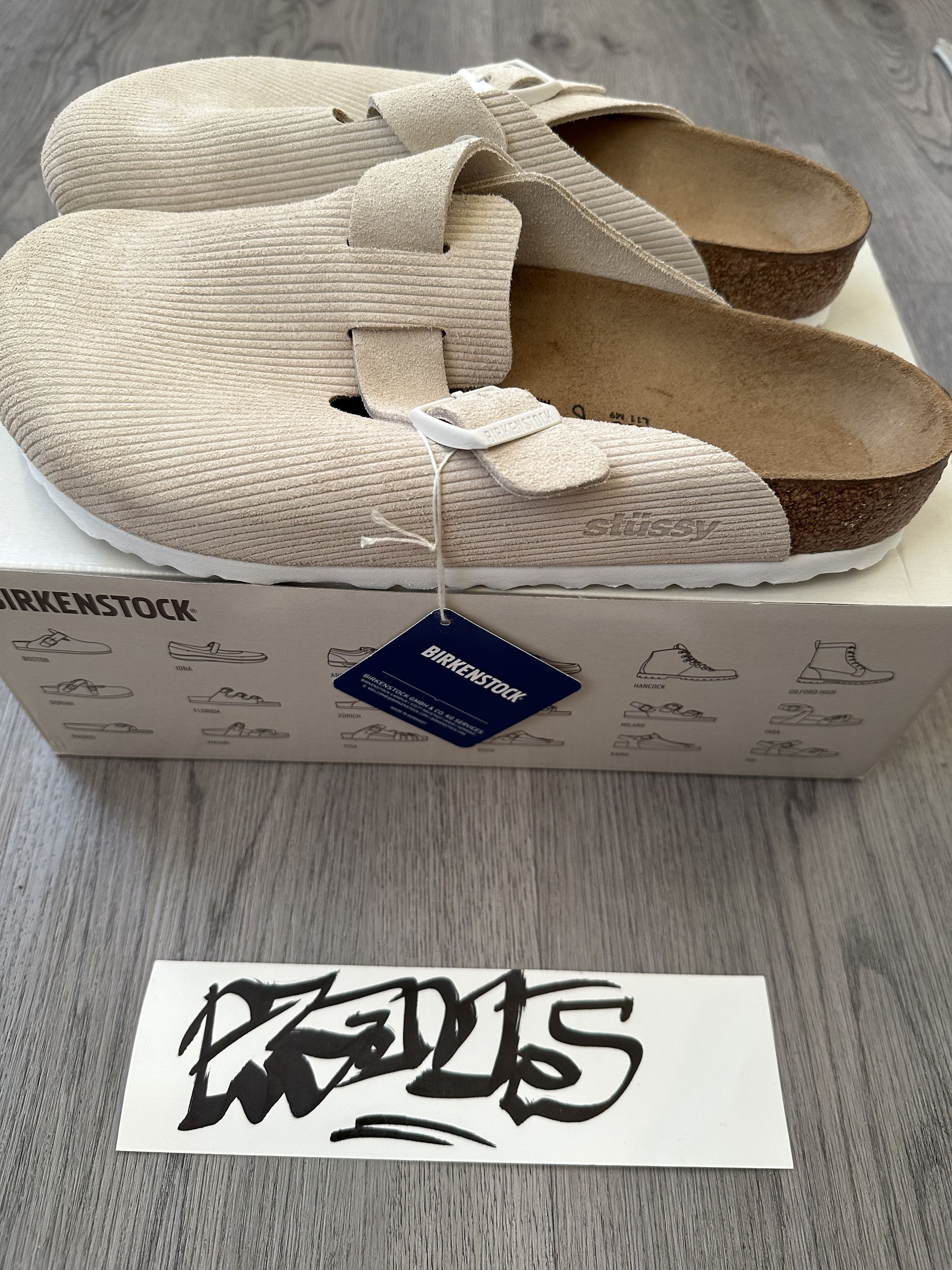 Stussy Stussy x Birkenstock Boston Clog Bone Corduroy Size 9 | Grailed