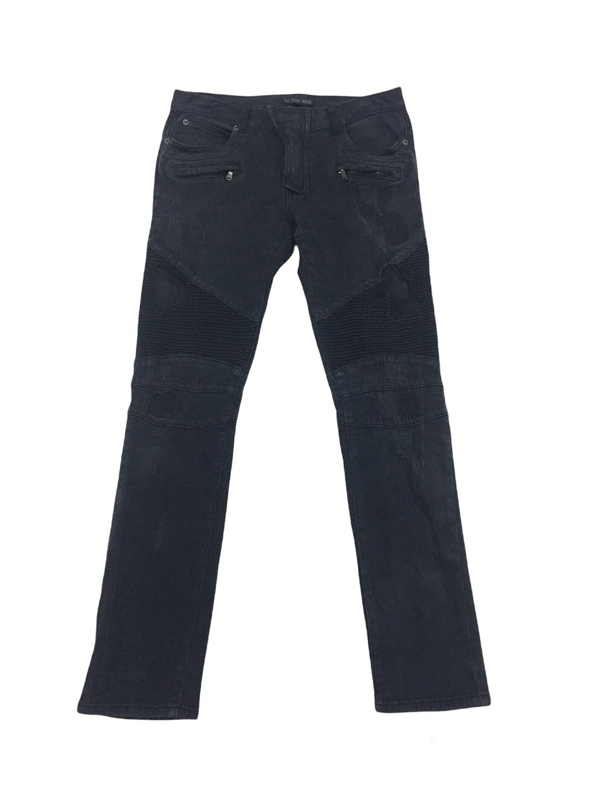 In The Attic Black Biker Jeans Size US 32 / EU 48 - 1 Thumbnail
