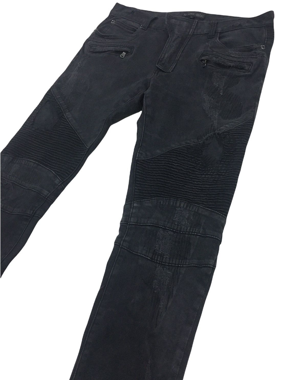 In The Attic Black Biker Jeans Size US 32 / EU 48 - 3 Thumbnail